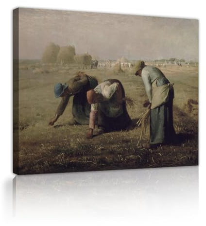 SHENGPOSTER Des Glaneuses Poster von Jean-François Millet Ästhetischer Druck Wandmalerei auf Leinwand Modernes Schlafzimmerdekor fertig zum Aufhängen 70x84cm Innenrahmen