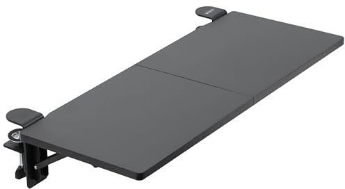 VIVO Clamp-on 76cm x 30cm Foldable Desk Extender, Wrist Support Arm Rest, Office Keyboard Tray, Side Table Extension Attachment, Black, DESK-EXT30