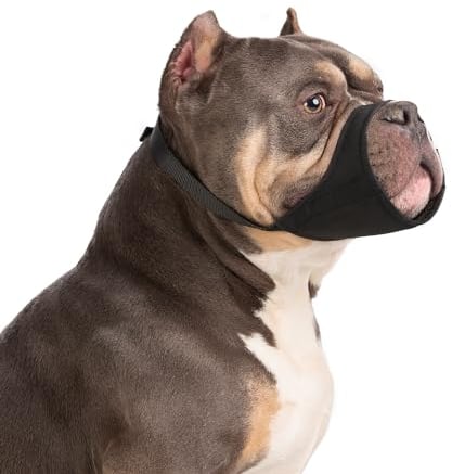 Yoolhamy Hundemaulkorb für Pitbull, weicher Maulkorb für Rottweiler, American Bully Bulldogge, Boxer, um Beißen und Bellen zu verhindern, für mittelgroße und große Kurze Schnauze für die Fellpflege