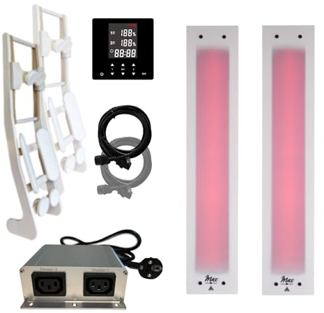 SET frameless InfraROTmed MAX© ICE Tiefenwärmestrahler + Steuerung icon 2 TOUCH, Infrarotstrahler für Sauna und Infrarotkabine, Vollspektrumstrahler (2x 500W + Steuerung + Lehne)