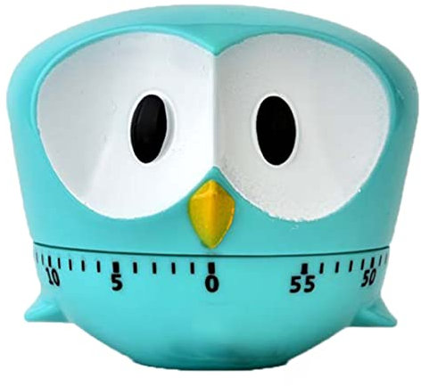 Küchentimer Eule 1pc niedliche Cartoon -Owl -Timer Mini 60 Minuten Mechanik Küchenkoch Timer Laut Alarmzähler Handbuch Küchentimer (blau)