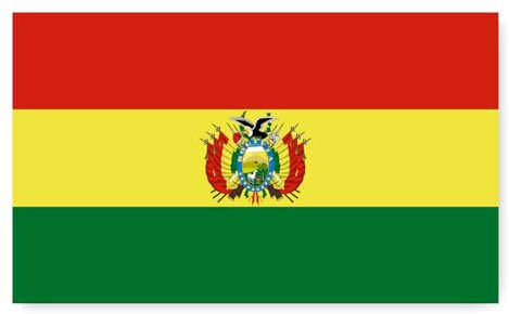 Aufkleber: 300x180 mm, 1 Stück - Flagge - Bolivien - BO - für Auto, Koffer, Laptop und mehr