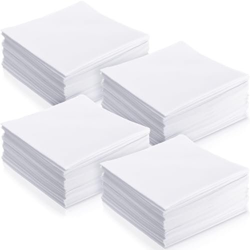 Leinuosen 100 Stück Herren Taschentücher Taschentücher Baumwolle Klassische Einstecktücher Einstecktuch Handtuch für Teepartys, Weiss/opulenter Garten, about 16 x 16 inches/ 40 x 40 cm