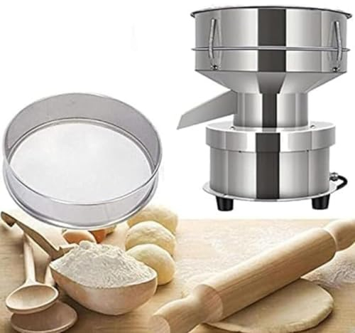 Automatic Powder Sifter Machine,50W Electric Vibrating Sieving Machine,Flour Sifter Electric Vibrating Sieve Machine,Stainless Steel Vibrating Sieve Machine for Flours,1net1cover-15cm