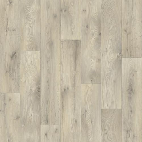 EverGrass Reclaimed Oak Quality Vinyl Flooring Roll Wood Plank Effect Lino Cheap Kitchen Bathroom Floor (2m x 2.5m)