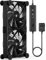 upHere gaming Ventilador PC 120mm,120 x 25mm Ventiladores PC 12V,Ventilador 220V Doble Rodamiento de Bolas,con Regulador de Velocidad,5 Velocidades Ajustables,Para PC/Xbox/Playstation/TV Box,U3DC2
