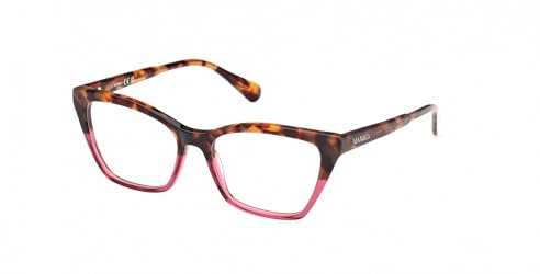 MAX&Co. Brille mit Sehstärke für Damen optional mit Sonnenbrillentönung oder Blaulichtfilter, Katzenauge, gefertigt aus Acetat, Modell: MO5001 (inklusive Brillenetui)