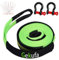 Tow Rope 5M x 5CM,10 Ton (22,000 Lbs) Off-Road Recovery Tow Strap with 2 Anti-Proof Gloves, 2 Reinforced Shackles(Green)