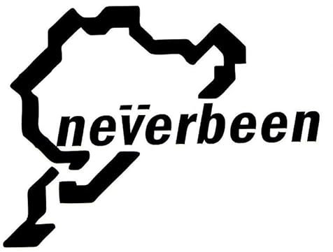 JIFENLI Autoaufkleber 10 * 14CM NEVERBEEN NURBURGRING Lustig Für Auto Aufkleber Aufkleber Persönlichkeit Reflektierende Auto Aufkleber Aufkleber Schwarz Silber