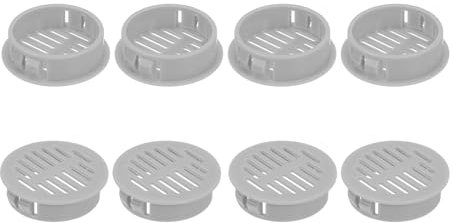 QUARKZMAN 8 Piezas de 35mm/1.38 Rejillas de Ventilación Circular para Soffit, Cubierta de Ventilación de Soffit de Plástico, Rejilla de Malla Redonda para Baño, Cocina, Color Gris Claro