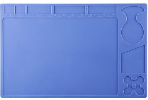 YIHUA M150 Heat-Resistant Soldering Mat Dimensions 330x209x3mm with Multiple Storage Slots, Built-in Ruler, Bendable Soft Silicone Soldering Mat