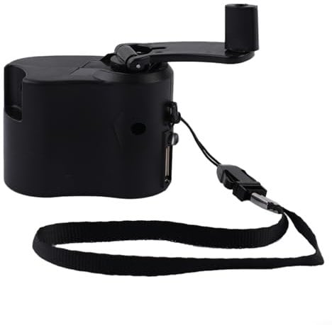 Manivela Cargador USB Generador Manual Dinamo Fuente de alimentación móvil, convertidor de energía mecánico Cargador de manivela USB para viajes al aire libre (negro)