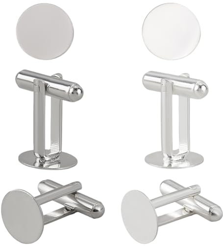 craspire 20 Stück 2 Farben Metall Manschettenknöpfe Messing Manschettenknöpfe Smokinghemd Manschettenknöpfe Hemd Zubehör Einzigartige Business Bräutigam Hochzeitsrohlinge Fassung Für Männer DIY