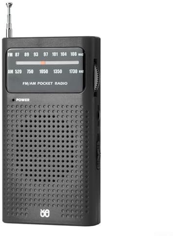 Winziges und dennoch leistungsstarkes Vollband-AM-FM-Radio bietet hervorragenden Klang durch eingebaute Lautsprecher oder Kopfhörer (rot)