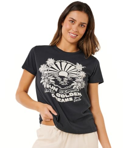 Rip Curl Damen Standard Fit Short Sleeve Crew T-Shirt Kurzärmeliges T-Shirt mit Rundhalsausschnitt in Standard-Passform