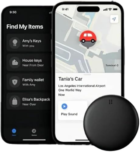Traceur GPS Dimova GP90, Localisateur GPS Précis sans Abonnement (Android/Apple), Mini Traceur Intelligent for Clés, Bagages, Véhicule, Compatible avec L'application Find My D'apple(for Android*2)