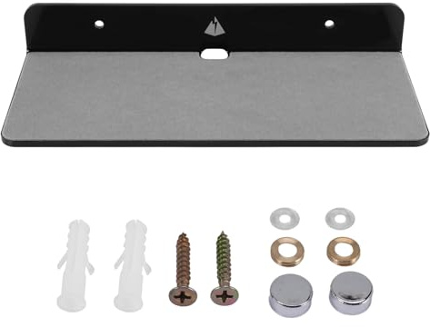 Harewtwy Wall Shelf Speaker Stand, Acrylic Wall Mount Display Shelf for Bluetooth Speaker, Webcam, Cell Phones, Toy-Black