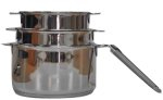 Cristel S3Cqmpz Serie 3 Casseroles 16 a 20 Cm Casteline Amovible + 1 Poignee Zenith