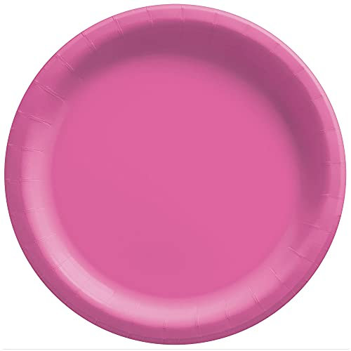 Amscan Pink Disposable Dessert Plate Big Party Set 17.7cm, Paper, 20 Pcs