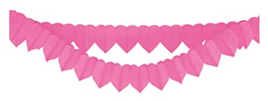 Riethmueller 2 Herz-Girlanden rosa/pink aus Wabenpapier, je ca. 2 m