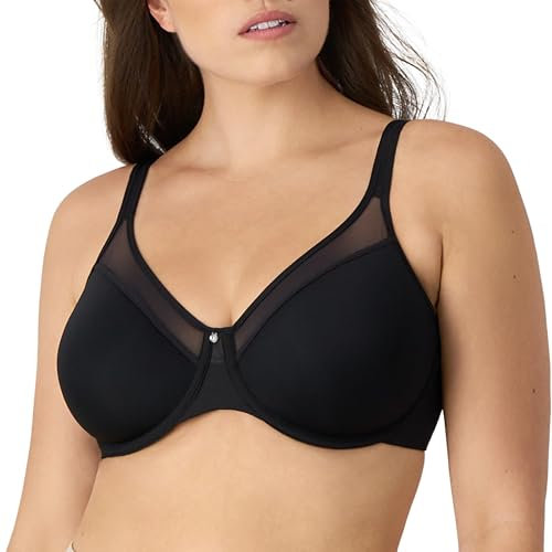 Bali Women's One Smooth U Ultra Light Illusion Neckline Underwire Bras, Black, 40D UK