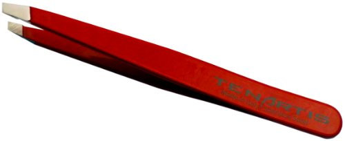 Tenartis 186 Pince à Épiler Mors Biais Inox Rouge - Fabriquée en Italie