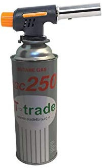 CANNELLO Mini BRUCIATORE Torcia Saldatore Gas Fiamma OSSIDRICA + 1 Cartuccia A Gas da 250 GR Inclusa