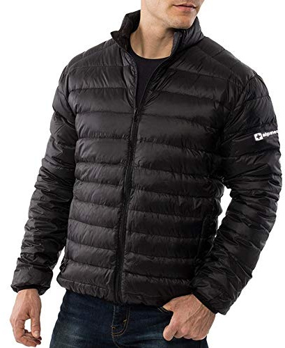 alpine swiss Niko Herren Daunen Alternative Jacke Puffermantel Packbare warme Isolierung & leichte BLK 1XL