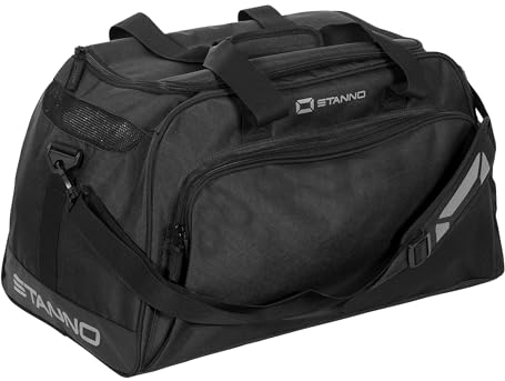 Stanno Sportbag - Merano - Fitness Tasche - Großer Sporttasche und Verstellbarer Schultergurt - Fussballtasche Herren/Damen - Trainingstasche - Schwarz - Größe One size