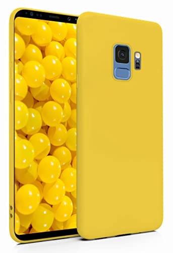 MyGadget Case for Samsung Galaxy S9 - Cover Ultra Thin TPU - Soft Touch Rubber & Anti-Scratch Shell - Flexible Silicone - Matte Yellow