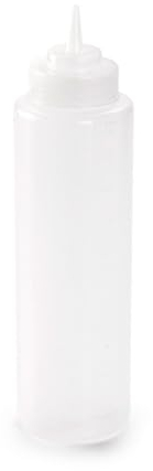 CABLEPELADO Bote plastico para Salsas, Botellín para Salsas, Recipiente para Aceite, Botella de Salsa, Dispensador Salsas, Biberón de Cocina, 18 cm Longitud, Capacidad 700 ml, Transparente