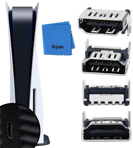 Aosai Ersatz-HDMI-Anschluss für Sony Playstation 5 PS5 HDMI-Display-Buchse (silberfarben, 4 Stück)
