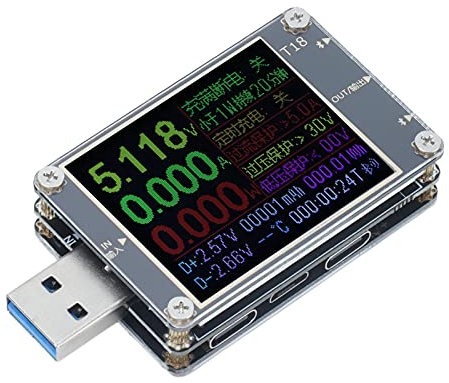 Current Voltage Meter, Safety Protection Large Color Screen Power Tester High Accuracy for Laptop for Chargers for Digital Equipment