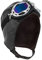 BLUETECH Cabriohaube, Fliegermütze, Cabriomütze, Oldtimerhaube Basic schwarz, mit Cabriobrille Herren Damen Leder Unisex - L