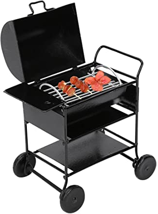 Super Idee Miniatur Grill Minigrill Metall Mini-Grill als Geschenk Geldgeschenk oder fürs Puppenhaus Weihnachtswichtel Minigartendeko Geschenkdeko Wichtel Tür Biergarten Feengarten (Rechteck)