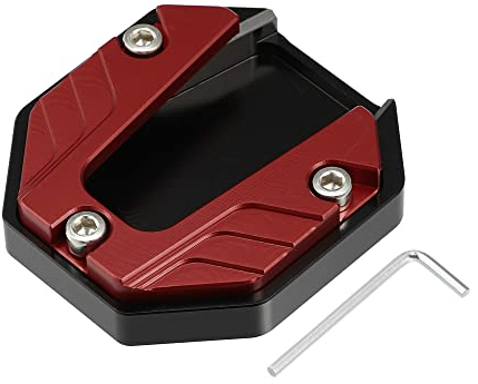 X AUTOHAUX Universal Motorcycle Kickstand Pad CNC Side Stand Red