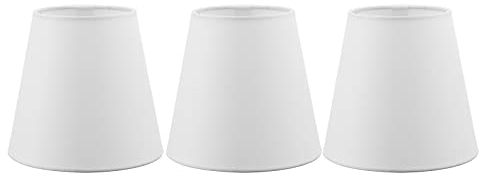 Kronleuchterschirme Lampenschirme 3er-Set, Lampenschirm Clip On für Lampen, Weiß moderne Glockenlampenschirme zum Aufstecken für Hängelampe Tischlampe Stehlampe Ersatz