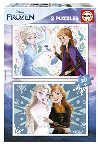 Educa - Puzzle 20 Teile für Kinder ab 3 Jahren | Die Eiskönigin, 2x20 Teile Puzzle, Puzzleset für Kinder ab 3 Jahren, Kinderpuzzle, Disney Frozen (19736)