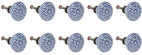 Hausdec 10PCS Ceramic Cabinet Knobs Vintage Drawers Handles for Kitchen Cupboard Drawer Bookcase Furniture Door (with Screws)