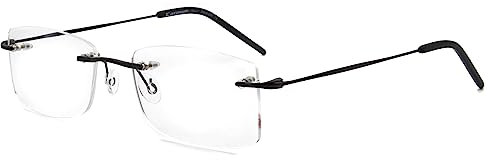 Randloser Metal Brille Herren Optischer Superleichte Klarglas Gläser Brille
