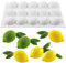 SOGIBUR Zitronenform zum Backen von Mousse, Kuchen, 3D-Silikon-Backform für Fondant, Süßigkeiten, Dessert, Schokolade, Gelee, Cupcakes (15 Mulden)