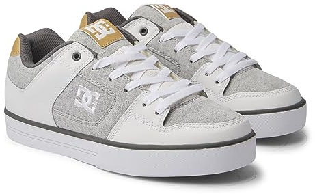 DC Shoes Herren Pure-Leather Shoes for Men Sneaker, Grey White Grey,44.5 EU