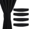 PONY DANCE Gardinen Raffhalter Magnetisch Schwarze Gardinenhalter Raffhalter mit Magneten für Blickdichte Gardinen Magnetische Raffhalter für Vorhänge, 4 Stück, 47x10 cm