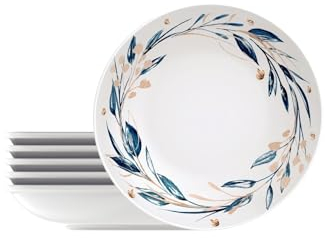 Tramontina - TRAMONTINA- Ensemble 6pcs Assiettes creuses Rondes Porcelaine blanche Ana flor 22cm - Élégance intemporelle, design classique floral. Parfaites pour toutes les occasions.