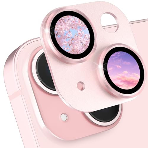 CloudValley for iPhone 15/ iPhone 15 Plus Camera Lens Protector, HD Tempered Metal Matte Glass Anti-Scratch, Case Friendly Full Screen Cover Film Accessories, Pink