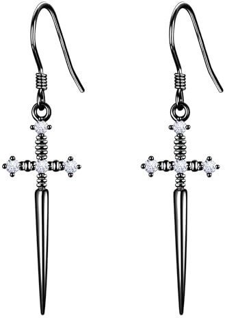 Schwert Ohrringe 925 Sterling Silber Gothic Tropfen Ohrringe Goth Schmuck Geschenk