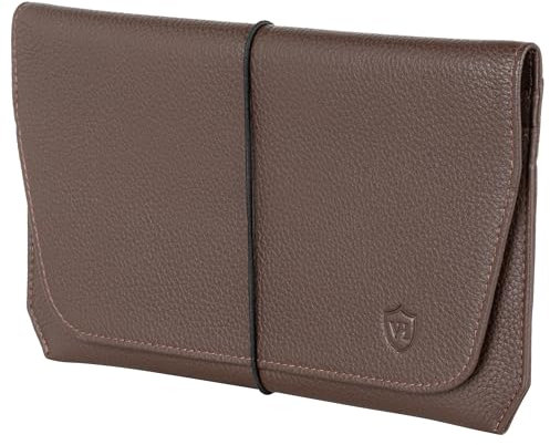 VON HEESEN Leder Reisepasshülle mit RFID-Schutz - Passport-Hülle aus echtem Leder - Reisepass-Organizer für stilbewusste Damen & Herren in Braun