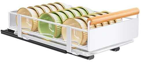 Wizoowip Organisateur d'armoire Support de Rangement pour Bols de Cuisine avec tiroir Coulissant Plaque de Drainage Amovible Robuste de Grande capacité sous l'évier Porte-Bouteilles A