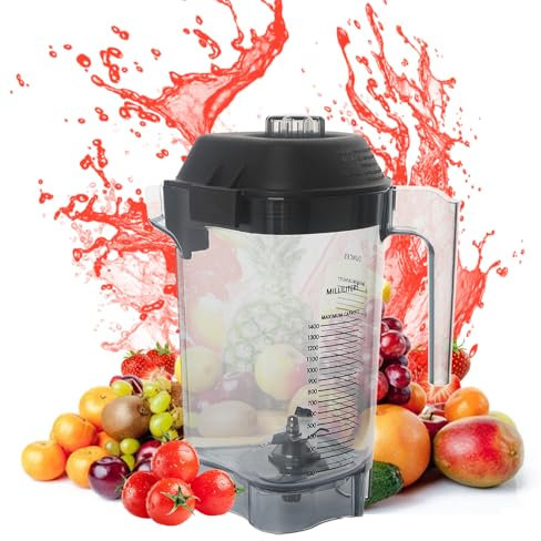 ZVJV Verbesserter Vitamix-Mix-Krug mit 1,4 l Fassungsvermögen, Ersatz für Vitamix Quiet One Blender VM0145, BarBoss, Touch & Go Advance etc. Serienbehälter, für Vitamix-Ersatz-Krug