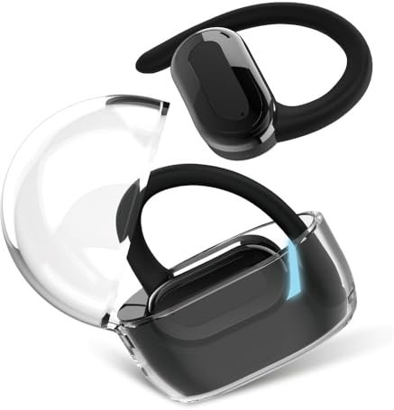 SLuB Open Ear Bluetooth Headset, Bluetooth Wireless Sports Headset, Air Conduction, Bluetooth 5.3, IPX5 Water Resistant, For Running, Fitness and Gaming (Black)